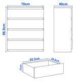[White] Dimensions of a kitchen cabinet with measurements in centimeters