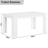 [6 Seater | Grey] 6 seater dining table 140 x 80 x 75 cm, paired with grey PU dining chairs