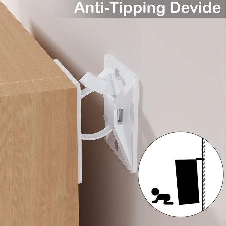 [2 Shelf | Beech] anti-tip bracket on beech-grain 54cm-tall compact bookcase top edge, near Japandi study room