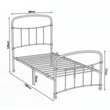[Black | Single] Dimension of a bed frame, 98cm(W) x 198 cm (L), with 32 cm clearance, headboard H120 cm, footboard H77 cm.