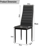 [4 Seater | Black] dimensions black dining table chairs from the dining set: 95cm height, 40cm seat width,