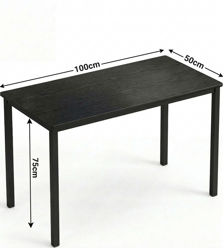 [100 X 50 cm] Home Office Desk dimensions diagram showing 100cm length, 50cm width, and 75cm height with arrows on a white background