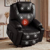 [Black] Electric Recliner Chair For Elderly | Riser Massage Armchair in black leather with heat and massage zones, ideal for living rooms or bedrooms