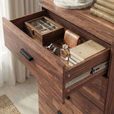 [Dark Bronx] Blythe bedroom furniture set chest top drawer out with sunglasses, wallet and organiser inside
