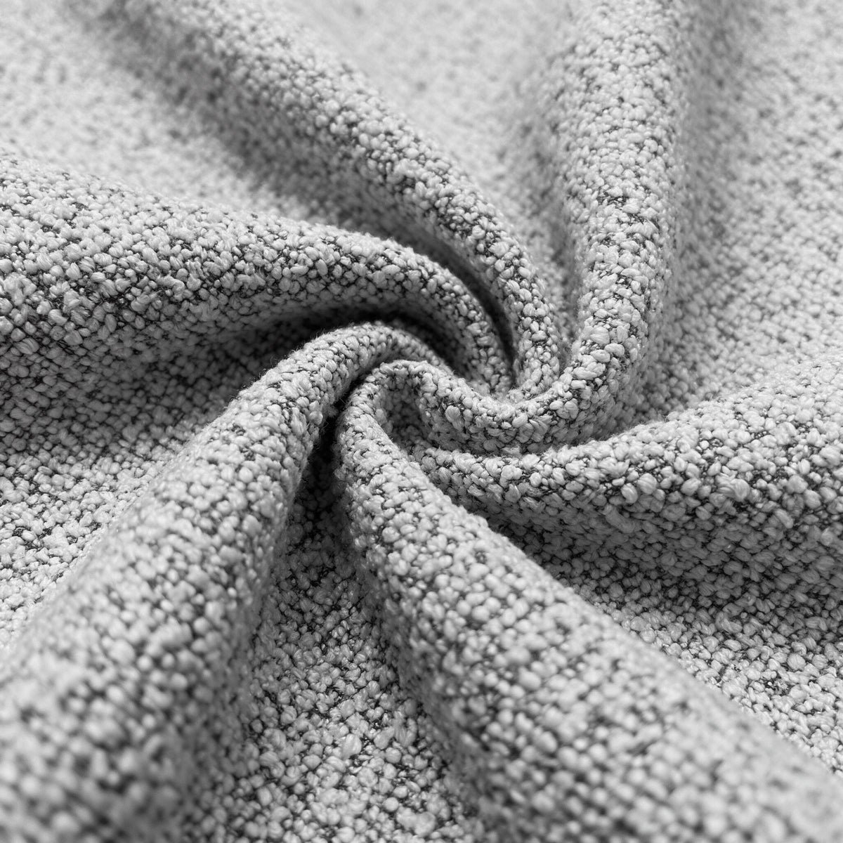 [Light Grey | Set of 4] Close-up of soft boucle upholstery showing thick textured fabric.