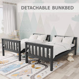 [Dark Grey] detachable bunk bed split into two separate single beds in kids room