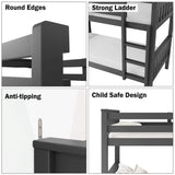 [Dark Grey] bunk bed safety: round edges strong ladder anti-tipping child safe rail