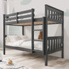 [Dark Grey] detachable double bunk bed with safety rails in kids room with mountain wall art