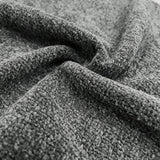 [Dark Grey | Set of 4] Elite dining chair close-up of plush chenille boucle fabric with dense loops and tonal shading.
