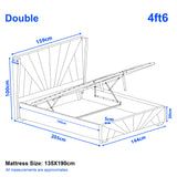 [Double | Silver] Diagram of a double bed with dimensions labeled