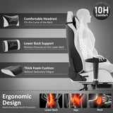 [Black] Ergonomic chair with features highlighted on a gray background
