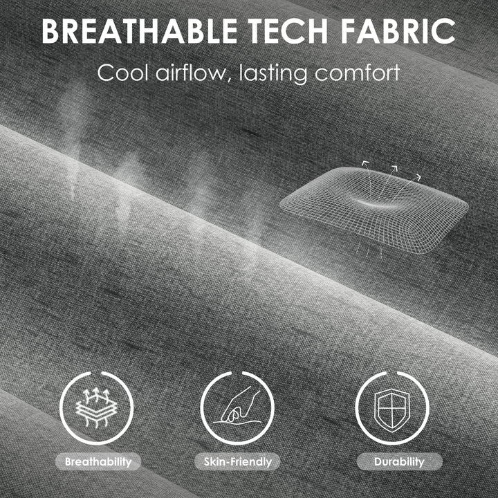 [Grey] Breathable tech fabric on Xstriker ergonomic chair ensures airflow, skin-friendly texture, and long-lasting durability.
