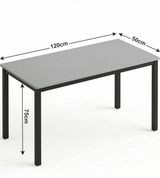 [120 X 50 cm] Computer Desk dimensions diagram showing 120cm length, 50cm width, and 75cm height with arrows on a white background