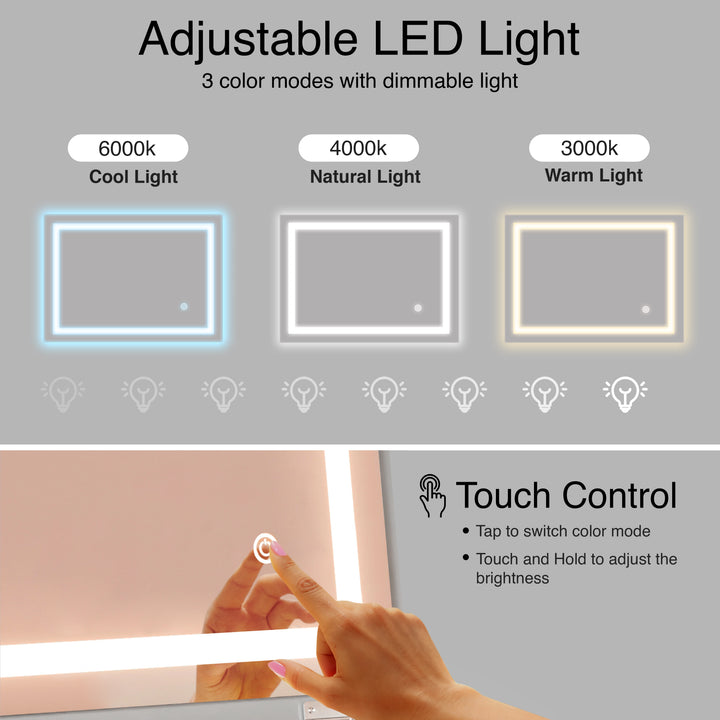 [Grey]  Adjustable LED light with color modes and touch control on a gray background