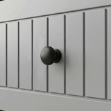 [Grey] Linra dressing table close-up knob handle detail showing premium grey finish and quality hardware design