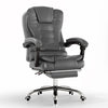[Grey] Grey office chair with adjustable armrests on a white background