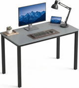 [100 X 50 cm] Office Desk shown on plain white background with monitor, tablet, keyboard, mouse, anglepoise lamp, and succulent in geometric pot