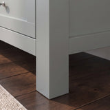 [Grey] Close-up shot of the sturdy painted grey leg base support on the Oskara Grey Painted TV Unit.