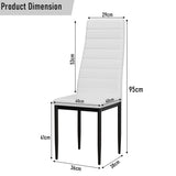 [6 Seater | White] white PU leather dining chair dimensions: 95 cm height, 40 cm seat, 41 cm leg, 53 cm back