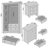 [Grey] bedroom set dimensions: wardrobe 120x52x180cm chest 75x42x102cm bedside 45x37x52cm