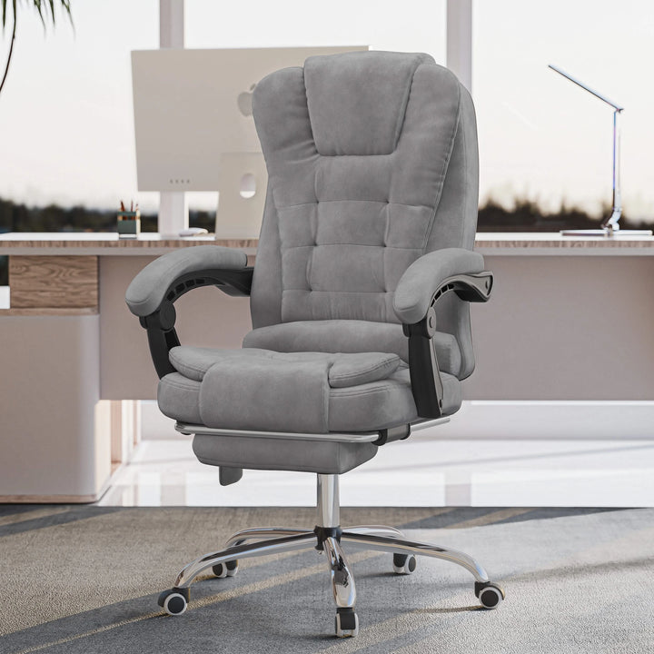 [Grey Velvet] grey velvet office chair styled in a neutral workspace to elevate your interior with comfort and style
