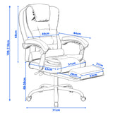 [Grey Velvet] office chair with dimensions labeled on a white background