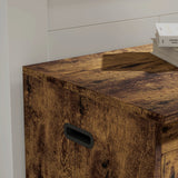 [Rustic] Wooden storage box with a handle on a white background