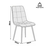[Light Grey] Dining chair dimension diagram showing 44 cm width, 42 cm depth, 88 cm height and 100 kg capacity.