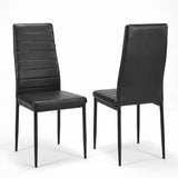 [6 Seater | Black] Milo high-back dining chair shown from front and rear angles