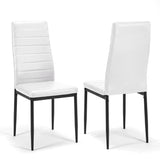 [6 Seater | White] Milo high-back dining chair shown from front and rear angles