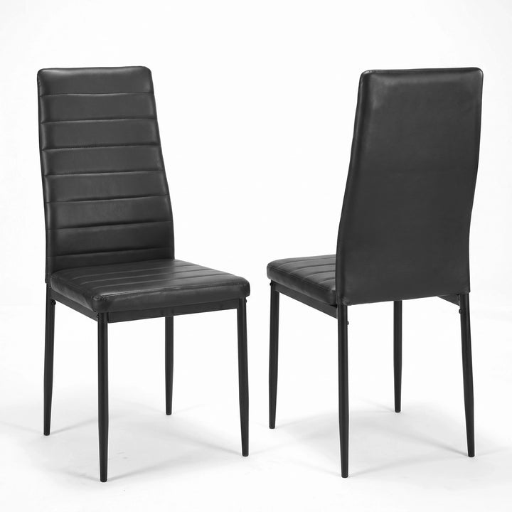 [6 Seater | Black] Milo high-back dining chair shown from front and rear angles