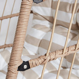 [Natural] Natural garden egg chair with cushion and foldable basket for space-saving storage