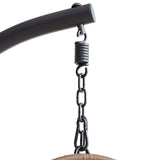 [Natural] Swing hanging egg chair with cushion and adjustable chain for customized comfort