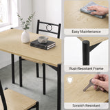 [Oak] Feature graphic showing the wipe-clean surface, rust-resistant frame and scratch-resistant top with close-up panels