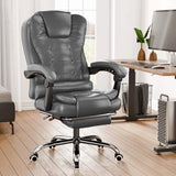 [Grey] Grey office chair in a home office setting with a desk and computer.