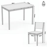 [Pine] Breakfast table and chairs for 2 dimensions WxDxH: table 90x53x74.5cm, chairs 36x39x74cm, and 80kg weight capacity.