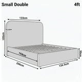 [Small Double | Blue] Pluva ottoman bed blue SD diagram: 206 cm long, 133 cm wide, 105 cm headboard, 126.5 cm base, 30 cm