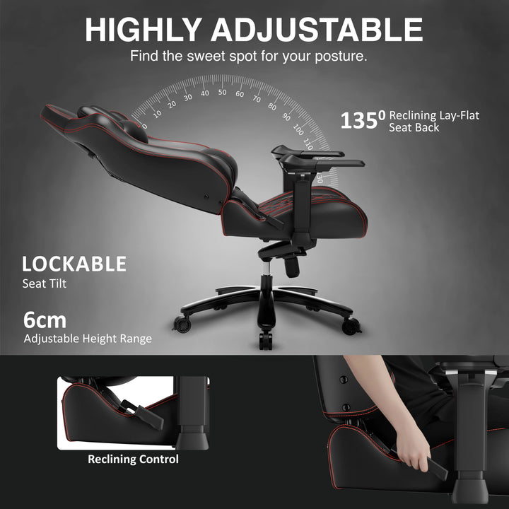 [Black] Ergonomic office chair with adjustable features on a dark background