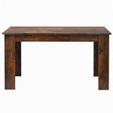 [6 Seater | Black] Rustic finish dining table on plain background showing wood grain top
