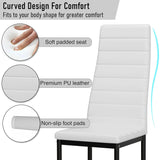 [6 Seater | White] Comfort feature panel for dining chair with three labelled close ups