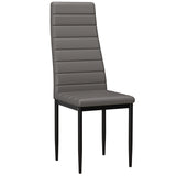 [4 Seater | Grey] Single grey high back dining chair standalone product photo for 4 seater set