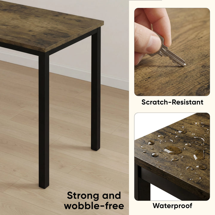 [100 X 50 cm] rustic home office desk 100x50cm features: black leg, scratch test, and waterproof top