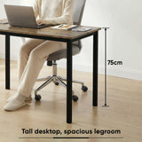 [100 X 50 cm] home office desk 100x50cm at 75cm tall, knees clear under rustic top with black