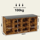 [Rustic] Rustic shoe storage bench dimensions: 100cm wide, 30cm deep, 48cm tall with 100kg load capacity