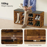 [Rustic] Rustic shoe storage bench seats man tying laces, 15mm particleboard and 6 floor pads detailed