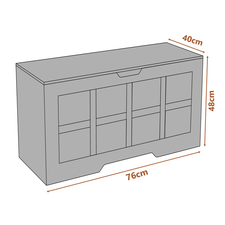 [Rustic] Rustic cabinet with dimensions labeled on a white background