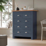 [Navy] Room scene showing Shaker chest of drawers dressed with plant and trinket tray
