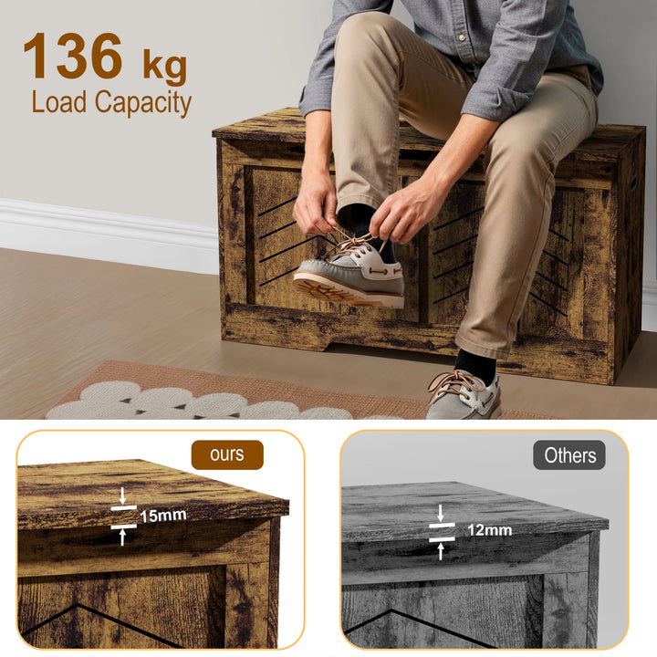 [Rustic] Rustic shaker toy box used as bench, 15 mm panel thickness compared with 12 mm rival