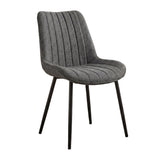 [4 Seater | Grey] Single Xylon grey chair with a streamlined design and sturdy black metal legs.