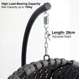 [Grey] Chain and spring detail for light grey hanging egg chair, 28cm adjustable height and 150kg load